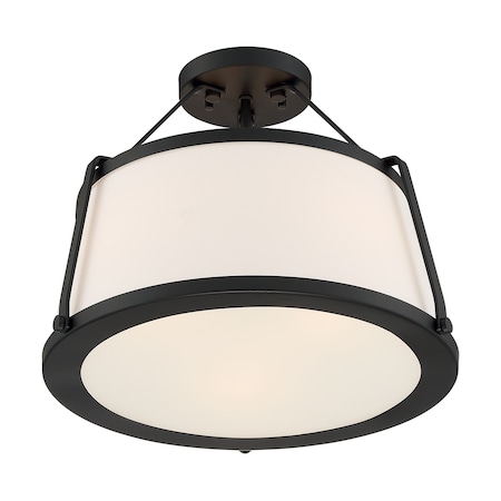 Nuvo Fixture, Semi Flush, 3-Lght, Incandescent, 60W, 120V, A19, Medium Base, Weight: 7.93 60/6998